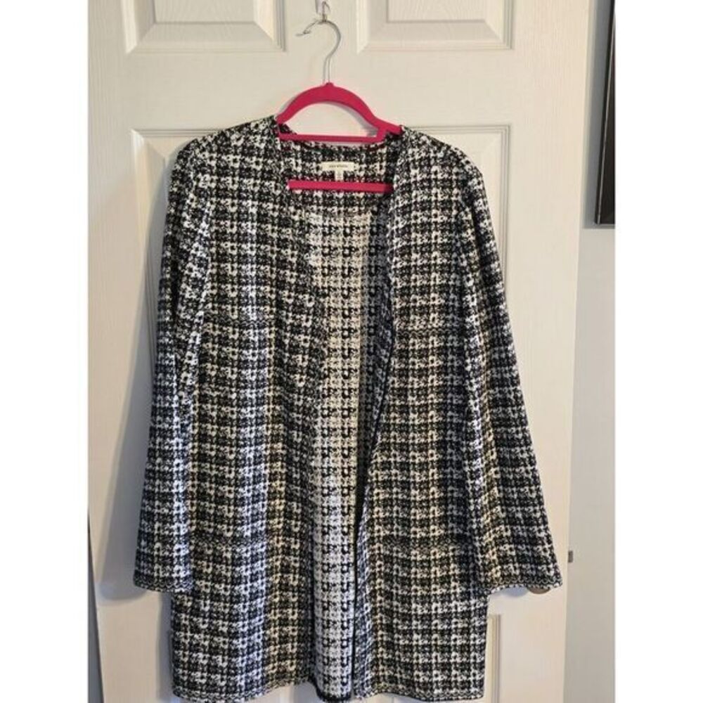 Max‎ Studio Women's Black White Houndstooth Jacket Size Large